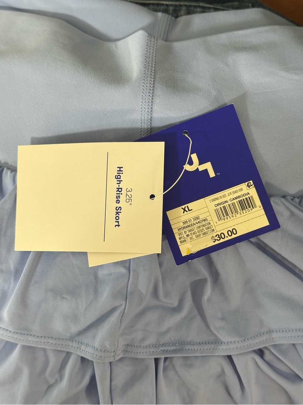 JoyLab Periwinkle Tiered Ruffle Mini Skirt Skort Tennis PickleBall Beach Cruise - Picture 2 of 10